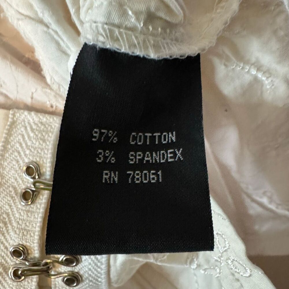Tripp NYC 3X Cap Sleeve Corset Top White Eyelet Lace Up Renaissance Lolita Y2K - Picture 6 of 8